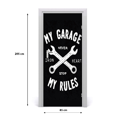 Autocolante para porta Provérbios Minha Garagem