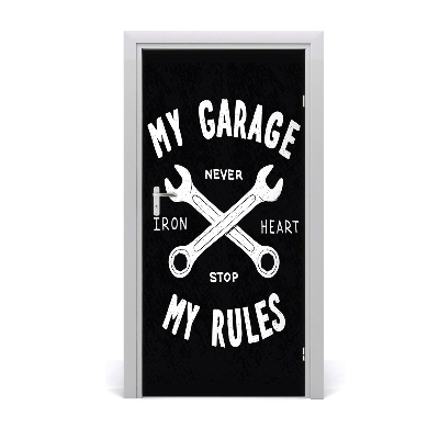 Autocolante para porta Provérbios Minha Garagem