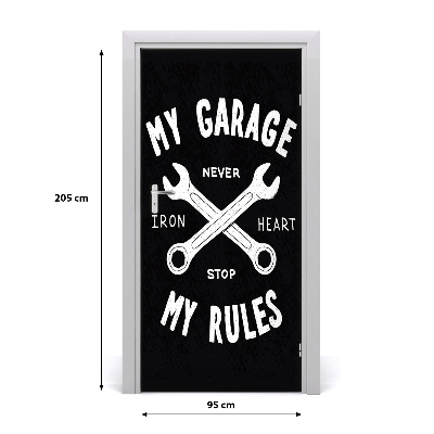 Autocolante para porta Provérbios Minha Garagem