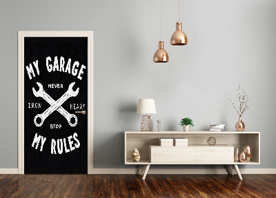 Autocolante para porta Provérbios Minha Garagem