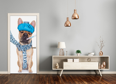 Adesivo em porta Cachorro doente