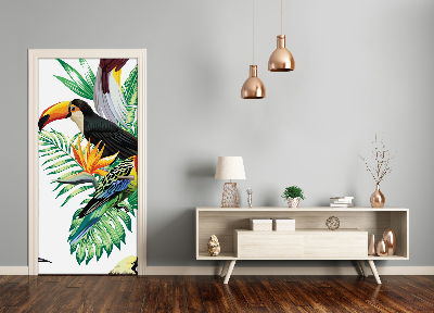Adesivo em porta Aves tropicais