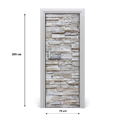Autocolante para porta Muro de pedra