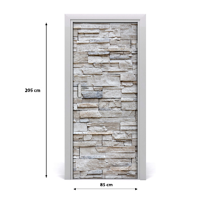 Autocolante para porta Muro de pedra