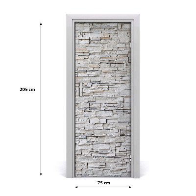 Adesivo em porta Muro de pedra