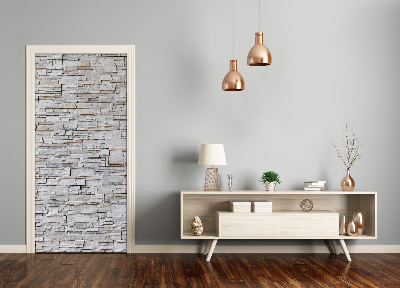 Adesivo em porta Muro de pedra