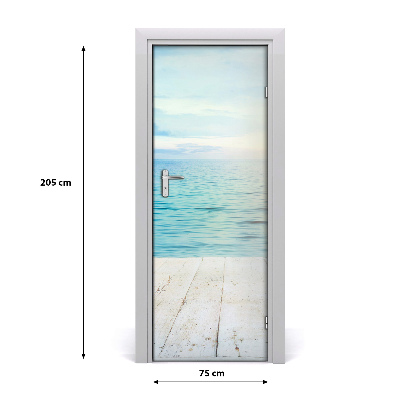 Autocolante para porta Praia tropical