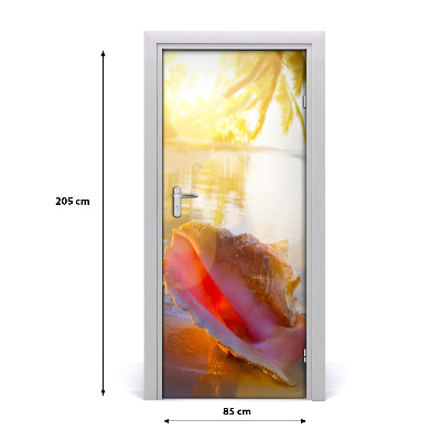 Papel de parede em porta Uma concha na praia