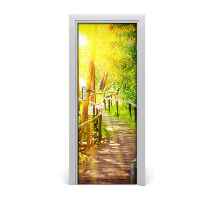 Adesivo em porta Caminho na floresta