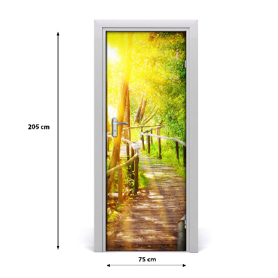 Adesivo em porta Caminho na floresta