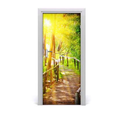 Adesivo em porta Caminho na floresta
