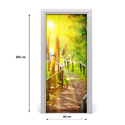 Adesivo em porta Caminho na floresta