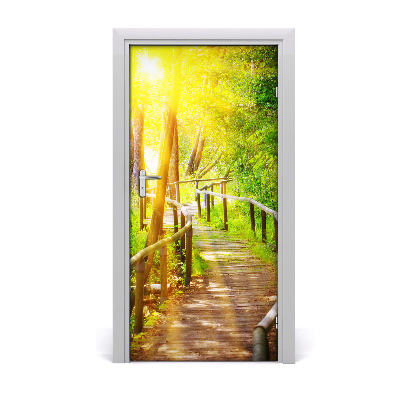 Adesivo em porta Caminho na floresta