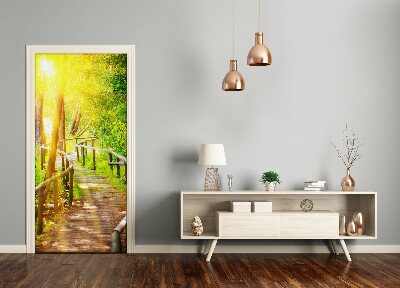 Adesivo em porta Caminho na floresta