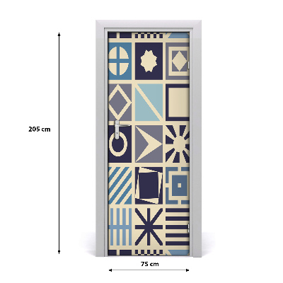 Adesivo em porta Fundo geométrico