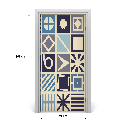 Adesivo em porta Fundo geométrico