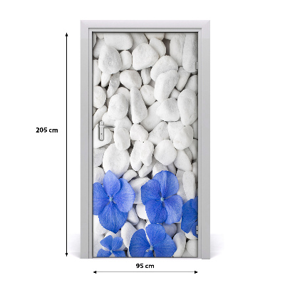 Autocolante para porta Pedras de hortênsia