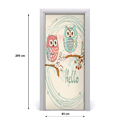 Autocolante para porta Corujas