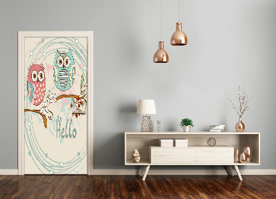 Autocolante para porta Corujas