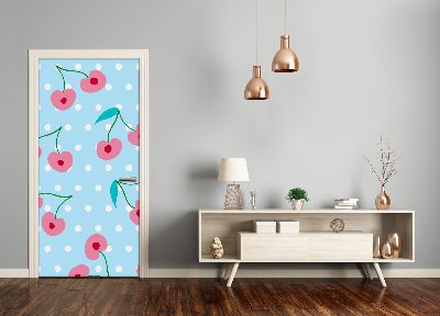 Papel de parede em porta Cerejas