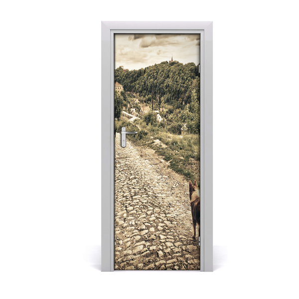 Autocolante para porta Dois Cães da Colina