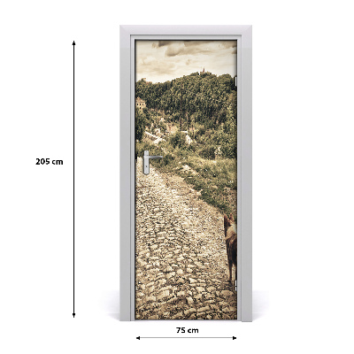 Autocolante para porta Dois Cães da Colina