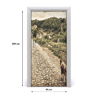 Autocolante para porta Dois Cães da Colina