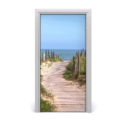 Adesivo em porta Caminho para a praia
