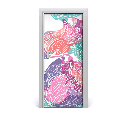 Papel de parede em porta Padrão floral