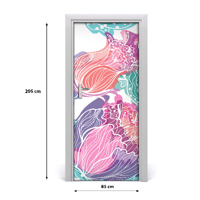Papel de parede em porta Padrão floral