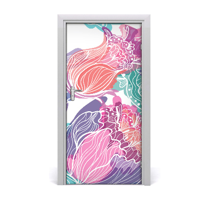 Papel de parede em porta Padrão floral