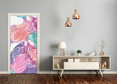 Papel de parede em porta Padrão floral