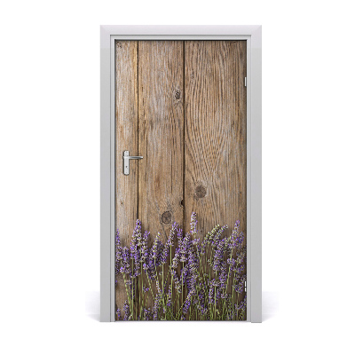 Autocolante para porta Lavanda sobre madeira