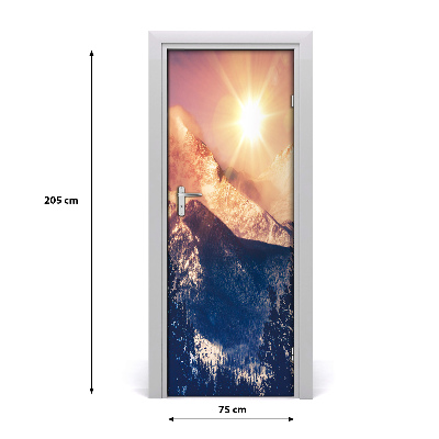 Autocolante para porta O sol sobre as montanhas