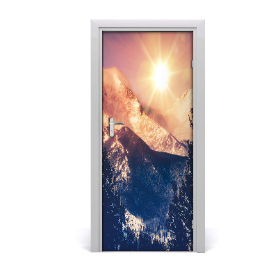 Autocolante para porta O sol sobre as montanhas