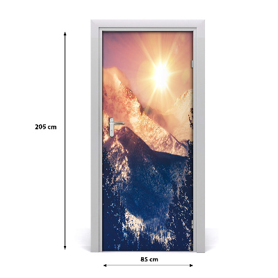 Autocolante para porta O sol sobre as montanhas