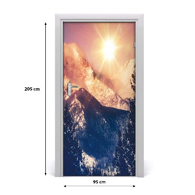 Autocolante para porta O sol sobre as montanhas