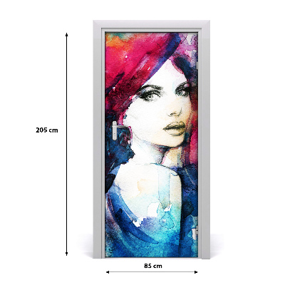 Adesivo em porta Mulher abstrata