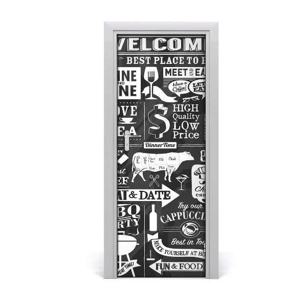 Papel de parede em porta Restaurante