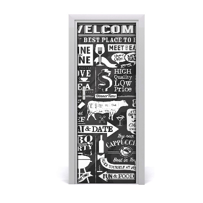 Papel de parede em porta Restaurante