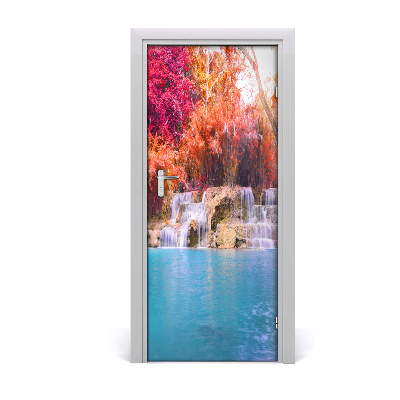 Autocolante para porta Cachoeira na floresta