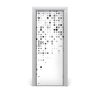 Papel de parede em porta Quadrados de abstração