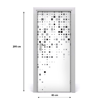 Papel de parede em porta Quadrados de abstração