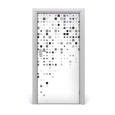 Papel de parede em porta Quadrados de abstração