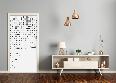 Papel de parede em porta Quadrados de abstração