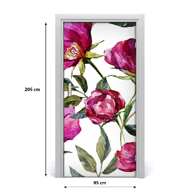 Autocolante para porta Papoulas