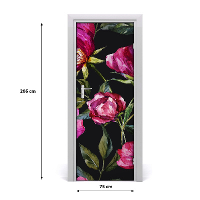 Adesivo em porta Papoulas