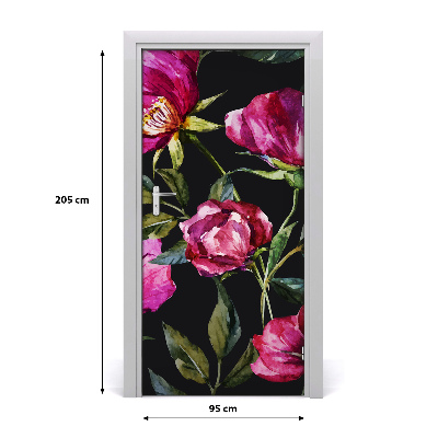 Adesivo em porta Papoulas