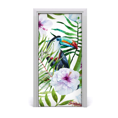 Papel de parede em porta Padrão havaiano