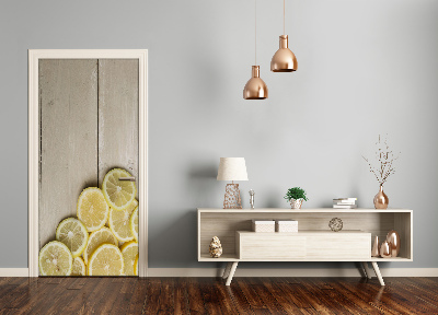 Adesivo em porta Limões na madeira